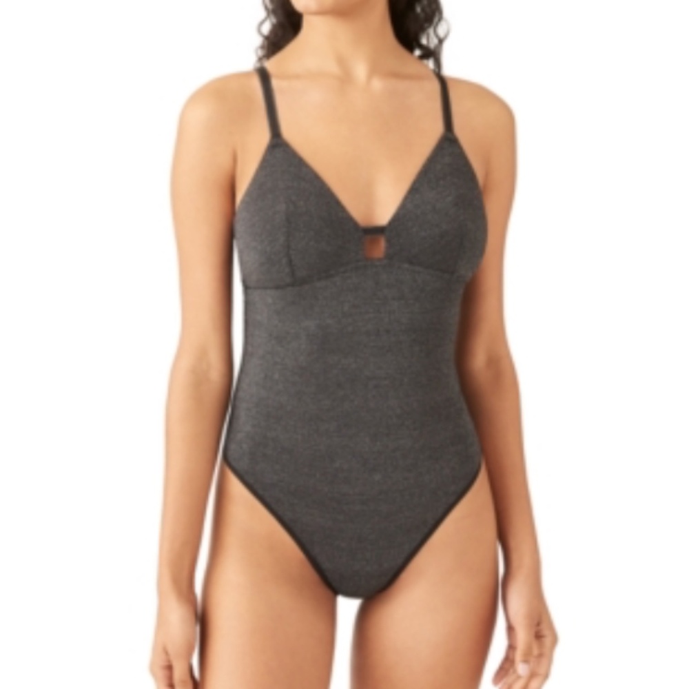 NWT B.tempt'd by Wacoal Future Foundation Metallic Thong Back Bodysuit
